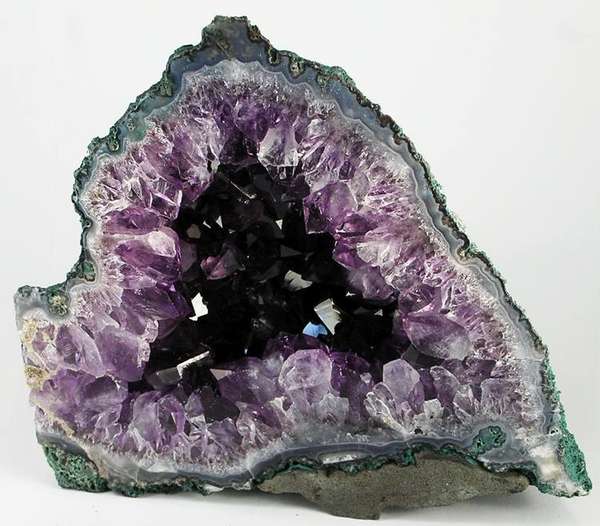 Amethyst Cathedral Geode — Half — Polished Face