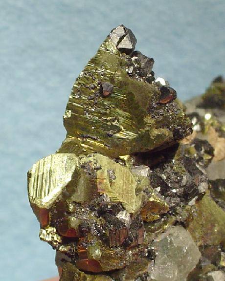 Chalcopyrite Crystal on Sphalerite