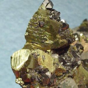 Chalcopyrite Crystal on Sphalerite — Miniature